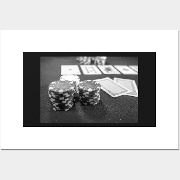 Poker chips, and playing cards Wall Art by yackers1